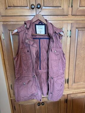 Ci Sono Lightweight Utility Vest in Dusty Rose